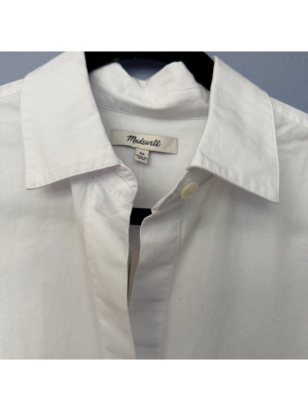 Madewell Oversized Oxford Cotton Button-Up Shirt Size XS NWT - Picture 9 of 15